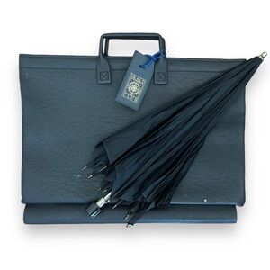 Vintage Art Portfolio with Umbrella